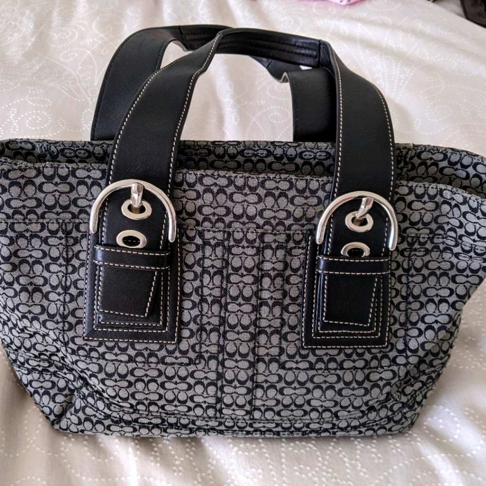 Black & Taupe COACH Handbag and wallet
